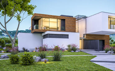 Modern housing with solar panels in the Golden City